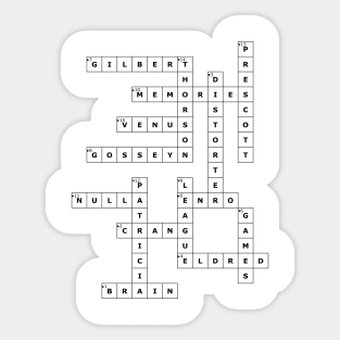 (1948TWON) Crossword pattern with words from a famous 1948 science fiction book. Sticker